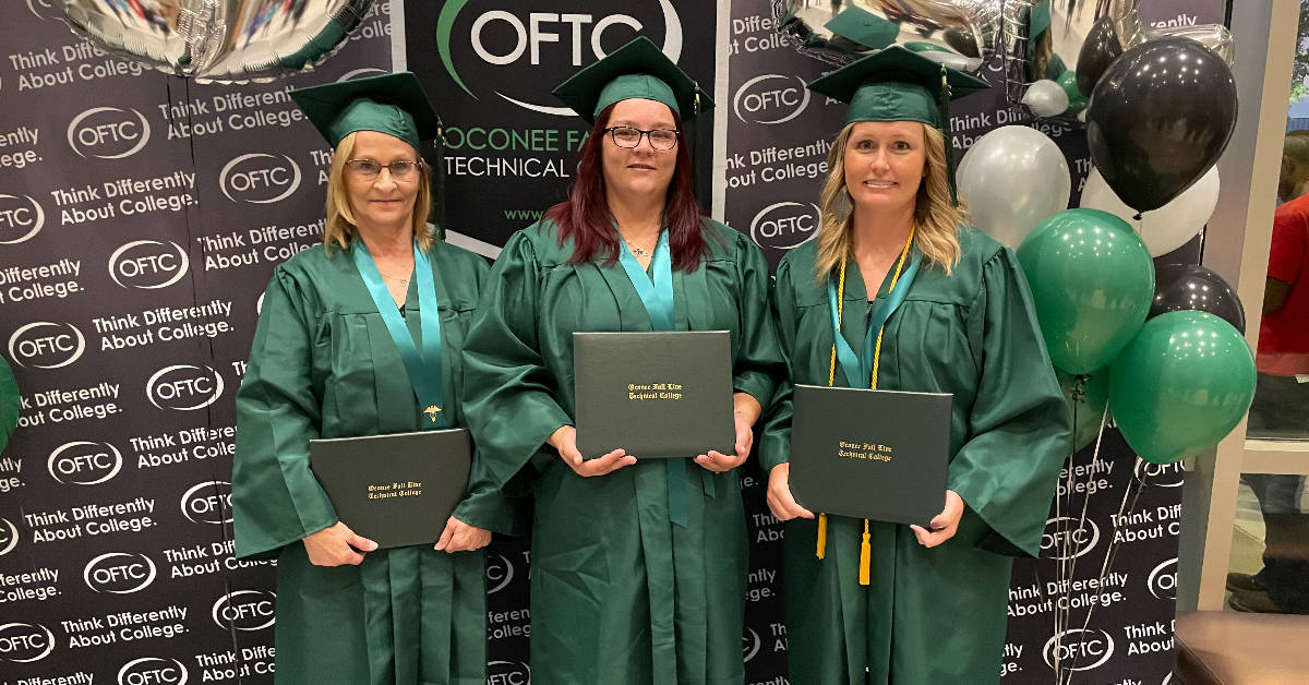 OFTC Medical Assisting grads, Kathy Attaway, Kena Simmons, & Brittany Raffield, passed the Certified Medical Assistant Exam
