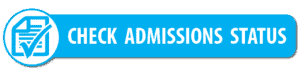 Blue button with a white icon of a document and checkmark on the left and the text CHECK ADMISSIONS STATUS in bold white letters on the right.